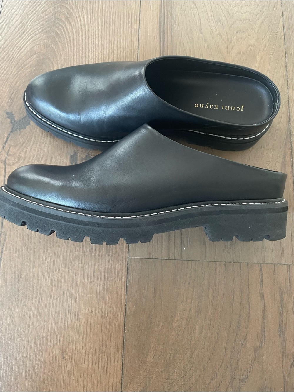 Like New! Jenni Kayne Black Leather Lug Mule, size 40/US 10 - Picture 3 of 8